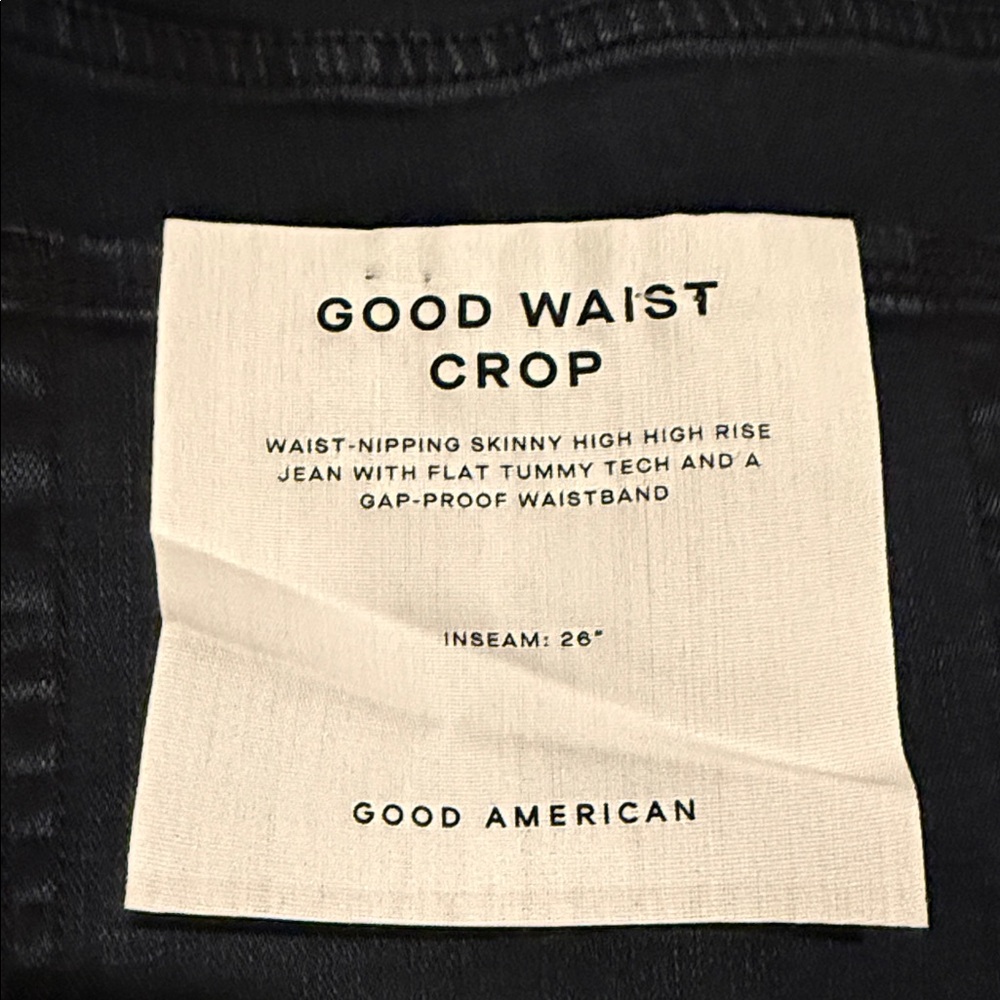 Good American Deep Indigo Cropped Jeans 18 NWT - Picture 3 of 5